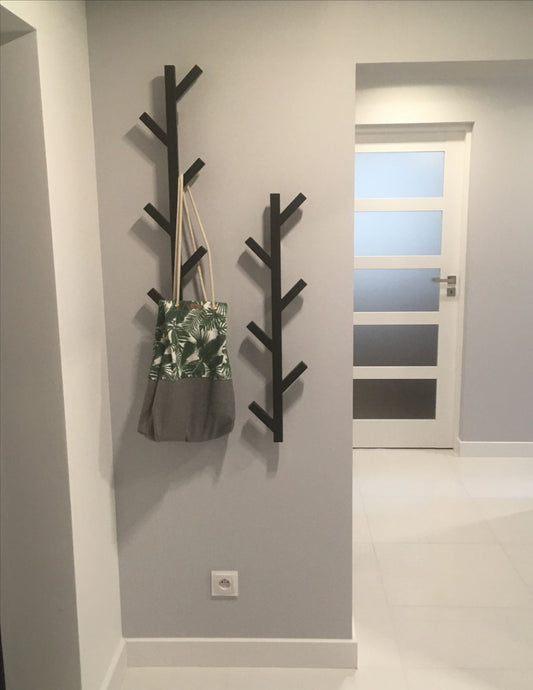 Porte-Manteau Mural Arborescent | Acier Noir Mat | Design Scandinave