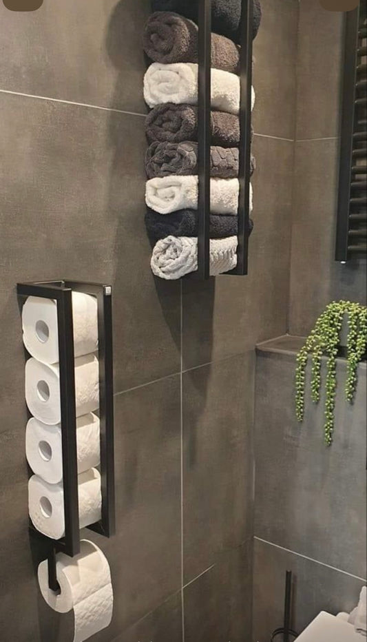 Étagère Salle de Bain | Acier Noir Mat | Design Hôtel 5 Étoiles