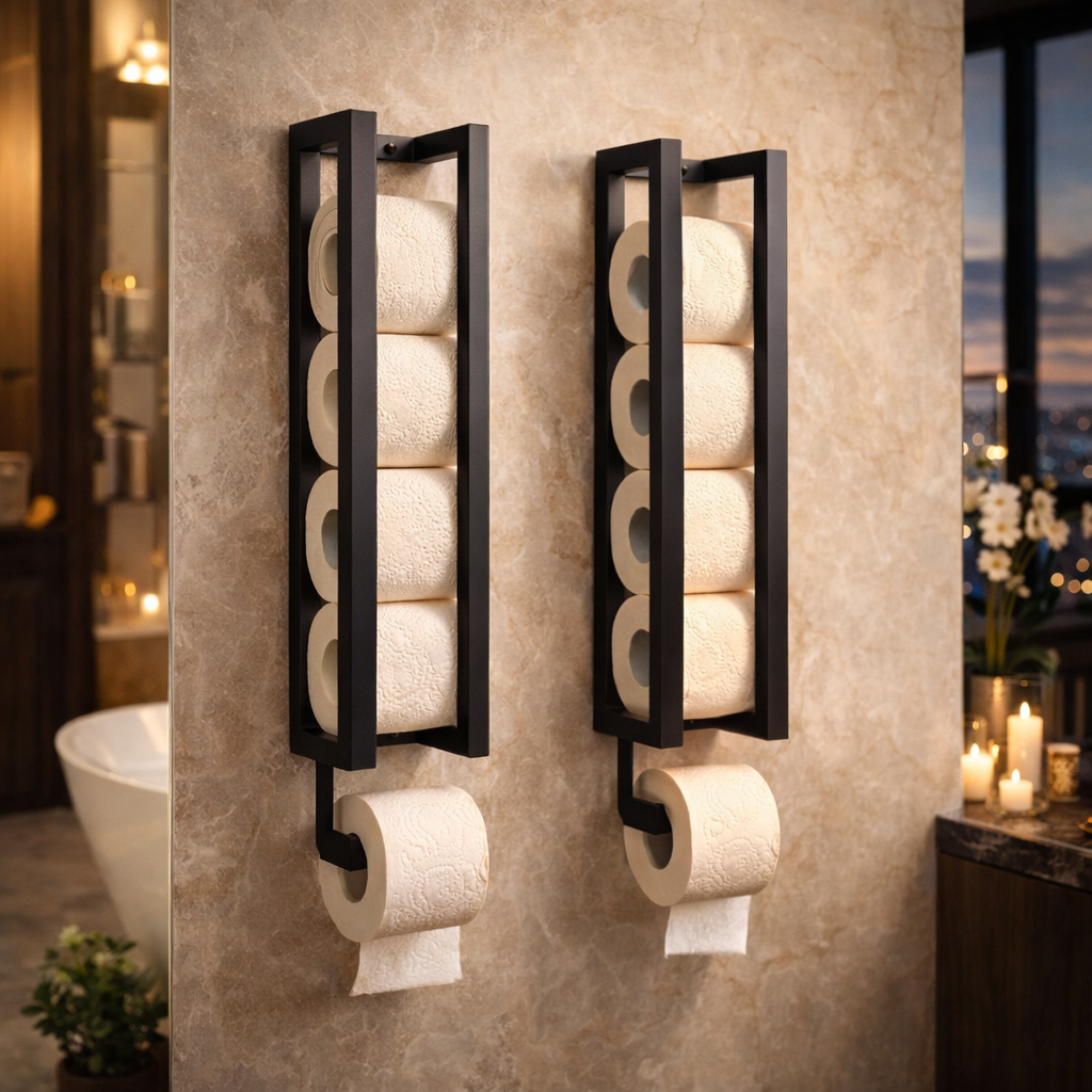 Pack 5 Pièces Salle de Bain + Porte-Manteau GRATUIT | Acier Inoxydable – Anti-Rouille – Garantie 5 Ans